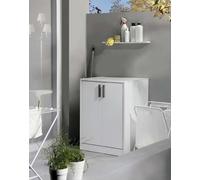 Mobile Coprilavatrice robusto e resistente, misura L66,5xP59,5xH91cm, a 2 ante in PVC per esterno o interno