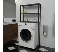 Mobile Coprilavatrice Stile Industrial 70x21x150 Con 3 Ripiani Ida Vari Colori