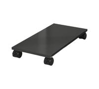 Mobile CPU Stand - Torre per computer in legno con 4 ruote sotto la scrivania supporto PC per una facile mobilità e archiviazione elegante finitura nera - perfetto per uso domestico e ufficio