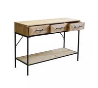 Mobile credenza da ingresso con struttura in legno e metallo con 3 cassetti e ripiano inferiore Linea Industrial