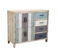 Mobile credenza da ingresso in legno colorato con 4 cassetti e 4 ante Clarence