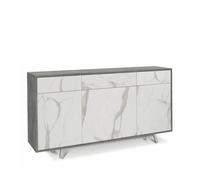 Mobile credenza madia cemento calacatta ante 3 cassetti 165X41X92 cm A7076CEMCK