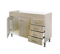 MOBILE CUCINA 120 OLMO LAVELLO INOX SOTTOLAVELLO CASSETTI PENSILE SCOLAPIATTI