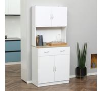 Mobile Cucina Alto 180cm con Armadietti a 2 Ante e Cassetto, Credenza con Struttura in Legno Description:Lo spazio non ti basta mai? Porta a casa tua il mobile cucina HOMCOM! La struttura in legno tru