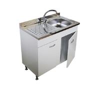 Mobile Cucina Bianco 80 cm 2 Ante con Lavello 1 Vasca a Destra