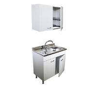 Mobile Cucina Bianco 80 cm con Lavello e Pensile Colapiatti