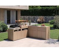 Mobile cucina con ripiano 80 x 55 cm sabbia - Pannello Posteriore incluso