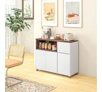 Mobile Cucina Credenza Moderna in Legno con Armadietti, Cassetto e Vano Aperto, Mobile Multiuso per Cucina e Soggiorno, 105x39x83cm, Bianco Description:Con la credenza moderna HOMCOM trovare spazio ai