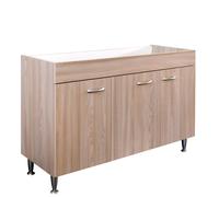 MOBILE CUCINA LAVELLO INOX SOTTOLAVELLO 120X50 PENSILE SCOLAPIATTI BASIC OLMO