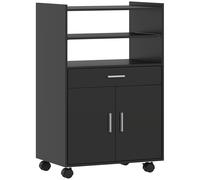 Mobile Cucina Multiuso 59x40x92 cm con Ripiano Estraibile in MDF Nero