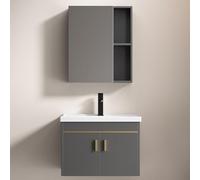 Mobile da bagno a parete con lavandino e mobiletto - Design salvaspazio per bagno piccolo, stanza della polvere o appartamento