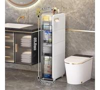 Mobile Da Bagno Alto E Stretto, Armadietti Sottili For La Casa | Con cassetto, armadietto da terra in plastica for piccoli spazi, organizer indipendente(4 Tier)