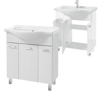 Mobile da bagno autoportante con lavabo 75 bianco solido Mea
