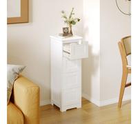 Mobile da bagno, cassettiera, credenza con 4 cassetti adatta per bagno, camera da letto, cucina, corridoio, bianco Il design del mobiletto da bagno sfrutta appieno lo spazio di stivaggio in ogni angol