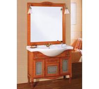 MOBILE DA BAGNO CON LAVABO ARTE POVERA CILIEGIO O NOCE SCURO