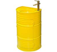 Mobile da Bagno con lavabo Mobile da Bagno da Bagno in Stile Industriale Mobiletto da Bagno da Terra con Rubinetto e Scarico Mobile lavabo da Bagno 22,8 x 16,9 x 35,4 Pollici,Nero,Senza Specchio (Gi