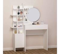 Mobile da Bagno con Specchio 105x35x151 cm in MDF Mup Bianco Rovere