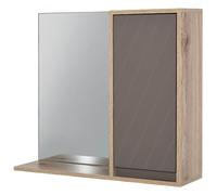 Mobile da bagno HOMCOM con specchio con anta e ripiano regolabili 57x14,2x49,2 cm