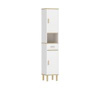MOBILE DA BAGNO HOMCOM IT834-948V80WT - Armadio in pannello di particelle bianco e legno naturale