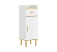 MOBILE DA BAGNO HOMCOM IT834-951V00WT - Armadio in pannello truciolare bianco e rovere con 1 porta