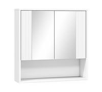 MOBILE DA BAGNO HOMCOM IT837-589V00WT - Armadio in MDF e truciolare bianco con 2 porte a specchio