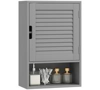 Mobile da bagno HOMCOM, mobile contenitore a parete con ripiani regolabili, armadio contenitore per bagno, soggiorno, 40 x 20 x 60 cm, grigio