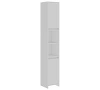 Mobile da Bagno in Legno Multistrato, 6 Scomparti e 2 Ante, Colore Bianco, 30 x 30 x 183,5 cm, Assemblaggio Richiesto