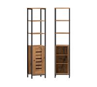 MOBILE DA BAGNO KLEANKIN IT834-593V80BN - Armadio in melamina marrone e acciaio nero con 1 porta e 5