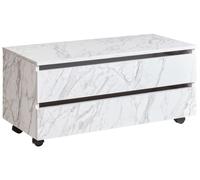 Mobile da bagno MDP Materiale sintetico Ruote 2 Cassetti Stoccaggio Bianco