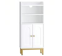 Mobile da bagno, mobile da cucina con 2 scomparti aperti, 2 ante, 2 ripiani regolabili, bagno indipendente, 20 * 37 * 83 cm, bianco Informazioni su questo articolo1. [Più spazio di archiviazione] Ques