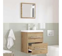 Mobile da bagno modulare moderno con stoccaggio compatto e design rettangolare elegante per piccoli spazi e appartamenti urbani, materiale in legno lavorato