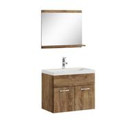Badplaats B.V. Mobile da Bagno Montreal 02 60cm Rovere Marrone - Armadio mobiletto lavabo Mobili Armadietto