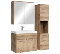 Mobile da bagno Montreal 60cm Rovere Castagno - armadio armadietto a specchio