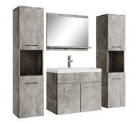 Mobile da bagno Montreal XL 60cm Grigio Cemento - armadio mobiletto lavabo