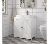Mobile da bagno Portaoggetti da bagno sotto il lavandino Organizer con 2 ante Vanity Unit da terra 30x60x50,5 cm Mobili da toilette Gray