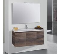 Mobile da Bagno Sospeso 100cm Mazzoni Maiorca Light 2+2 Grigio Frassinato