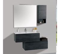 Mobile da Bagno Sospeso 100cm Pensile P18cm Mazzoni Boston 15 Antracite