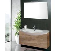Mobile da Bagno Sospeso 108cm Mazzoni Manhattan Noce Chiaro Frassinato