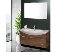 Mobile da Bagno Sospeso 108cm Mazzoni Manhattan Noce Scuro Frassinato