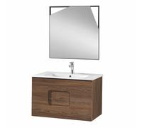 Mobile da bagno sospeso ARCO 80 cm Tek con specchio LED