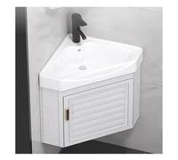 Mobile da bagno sospeso con lavabo singolo e mobiletto portaoggetti, design salvaspazio da parete per bagno, lavanderia e cucina