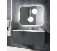Mobile da bagno sospeso CRIZIA 120 cm con lavabo Antracite Opaco