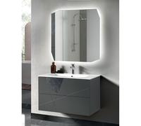 Mobile da bagno sospeso moderno base 80 CRIZIA con lavabo ANTRACITE OPACO