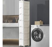 Mobile da bagno sottile, alto e stretto, cassetti su ruote, carrello sottile per piccoli spazi