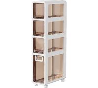 Mobile da bagno sottile, soluzione di archiviazione larga 17,8 cm, nizer per carta igienica a 2/3/4/5 ripiani con cassetti e ruote trasparenti, design salvaspazio impermeabile per piccoli spazi.