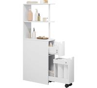 Mobile da Bagno Stretto, Mobiletto da Bagno Salvaspazio con 2 Cassetti, 2 Ripian