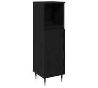 Set di Mobili da Bagno Moderni vidaXL in Rovere Nero | Legno Massello Spazio Ample Stile Elegante Uso Interno Finitura Opaca Contemporanea Essenziali Funzionali