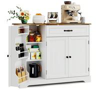 Mobile da cucina con cassetto e ripiani, mobile multiuso con ampio spazio contenitivo, look vintage per cucina e soggiorno, altezza 84,5 cm. Caratteristiche del prodottoAmpio spazio e design funzional