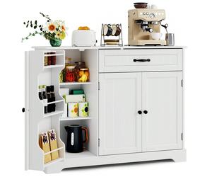 Mobile da cucina con cassetto e ripiani, mobile multiuso con ampio spazio contenitivo, look vintage per cucina e soggiorno, altezza 84,5 cm. Caratteristiche del prodottoAmpio spazio e design funzional