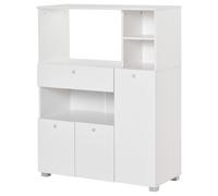 Mobile da Cucina Credenza con Armadietto Mensola e Cassetto 90x40x120 cm in Legno Bianco